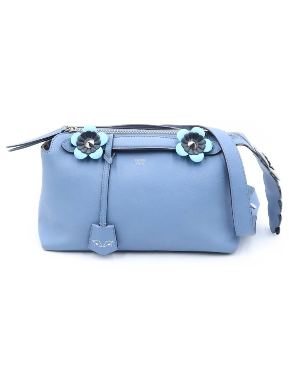 Fendi by the Way Medium Leather 2-Way Bag Silver Blue
